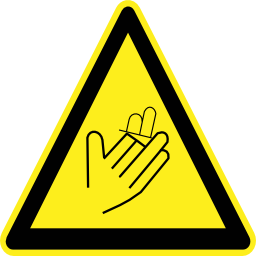Download free pictogram hand triangle risk incision icon